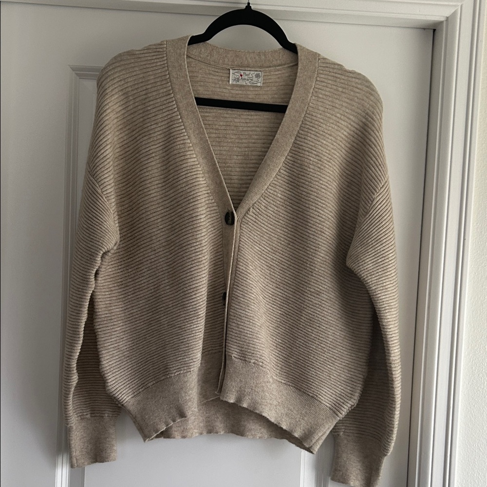 Beige Women's Cardigan Sweater